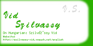 vid szilvassy business card